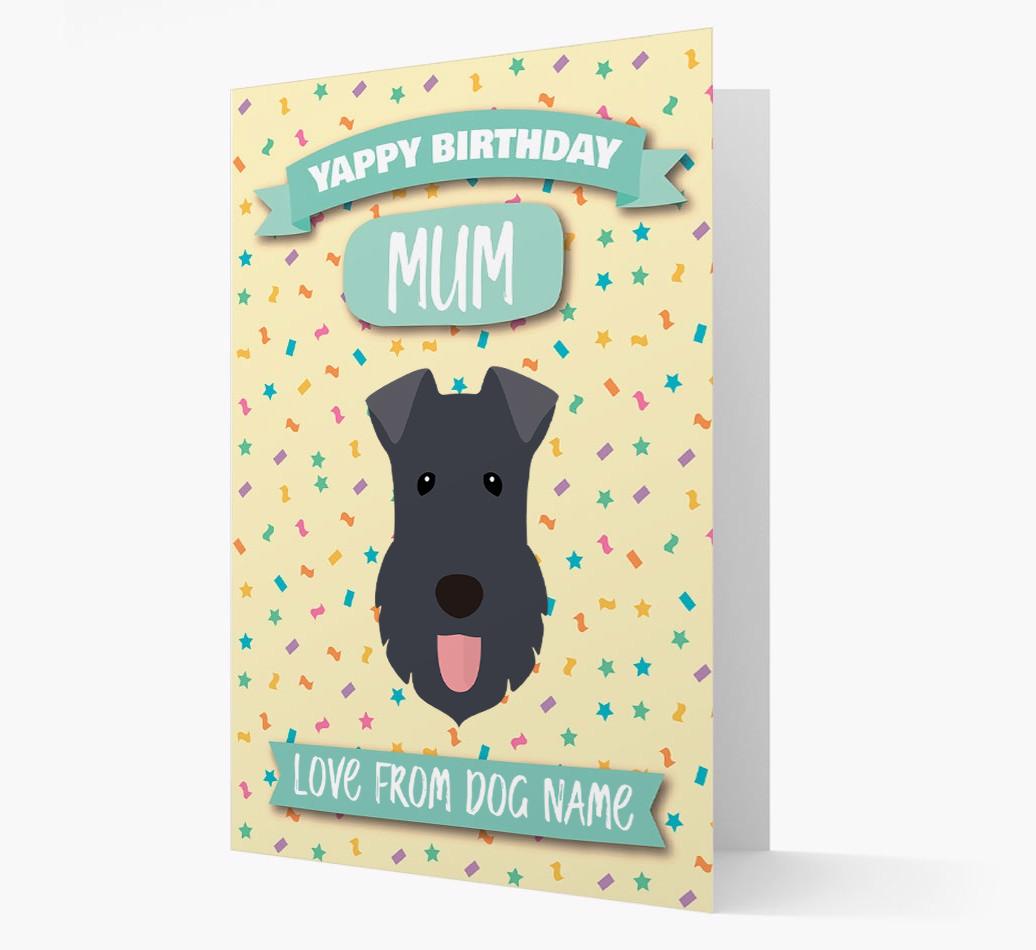 Personalised Card 'Yappy Birthday Mum' with {breedCommonName} Icon