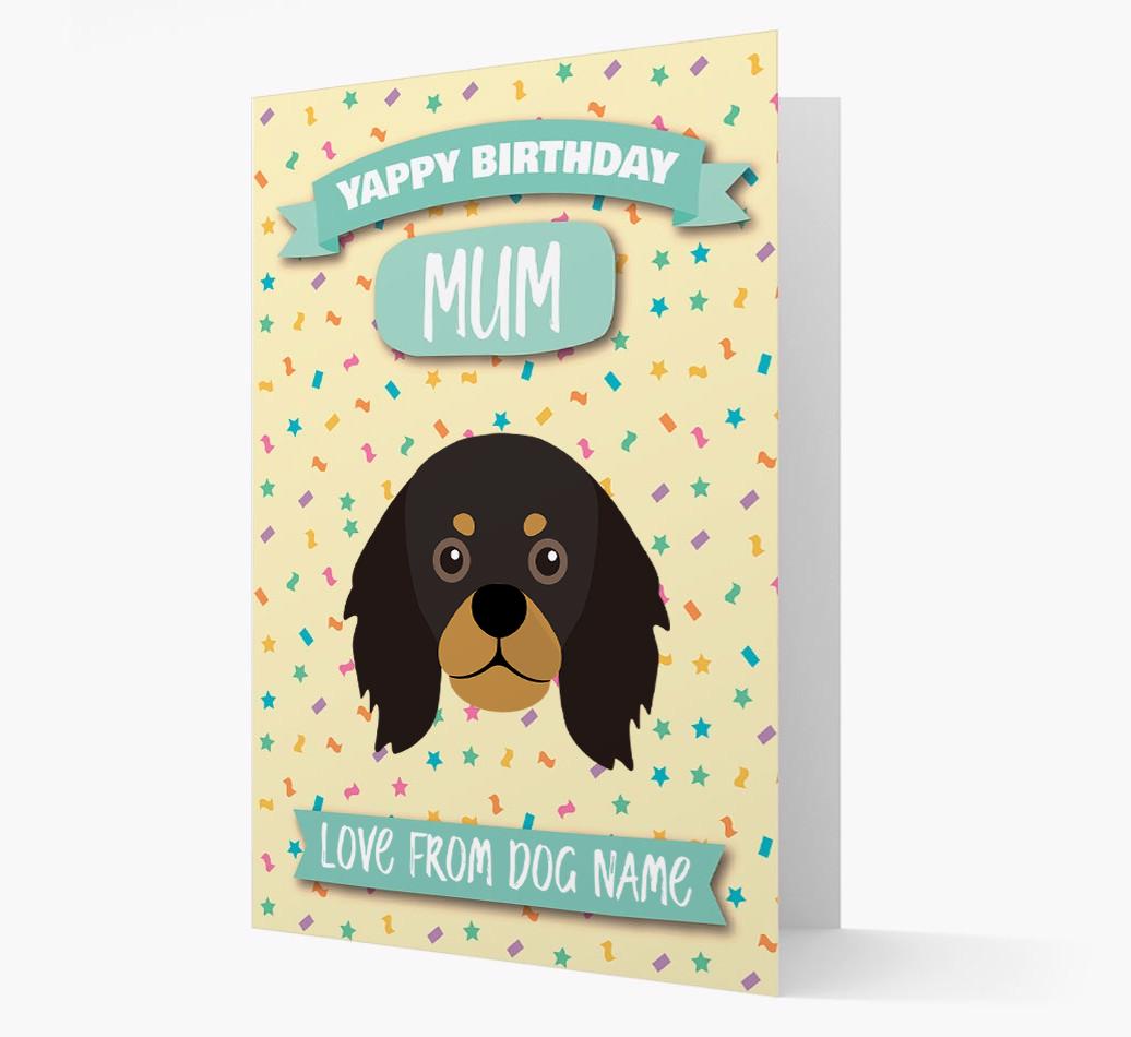 Personalised Card 'Yappy Birthday Mum' with {breedCommonName} Icon
