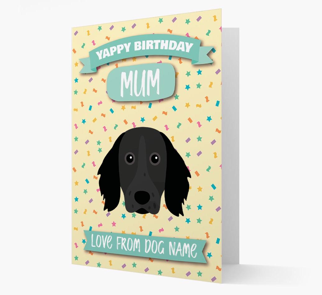 Personalised Card 'Yappy Birthday Mum' with {breedCommonName} Icon