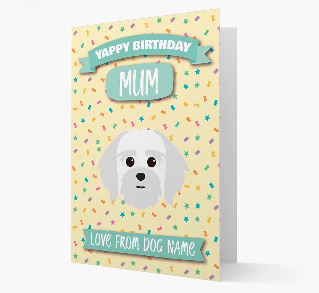 Personalised Card 'Yappy Birthday Mum' with {breedCommonName} Icon