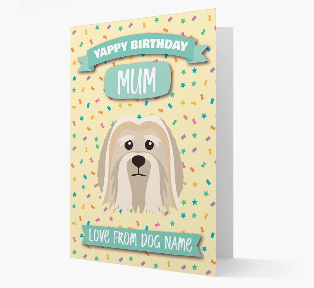 Personalised Card 'Yappy Birthday Mum' with {breedCommonName} Icon
