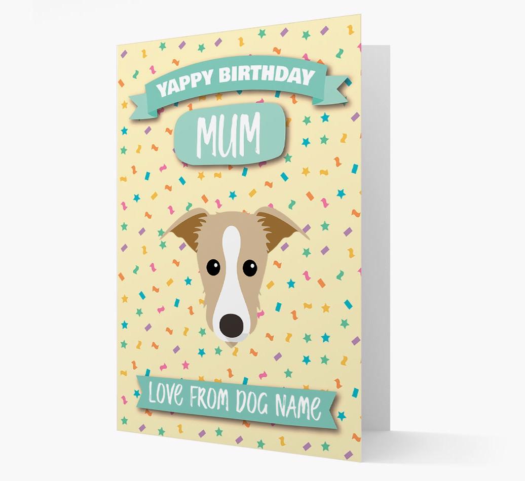Personalised Card 'Yappy Birthday Mum' with {breedCommonName} Icon