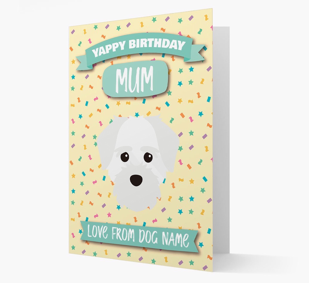 Personalised Card 'Yappy Birthday Mum' with {breedCommonName} Icon