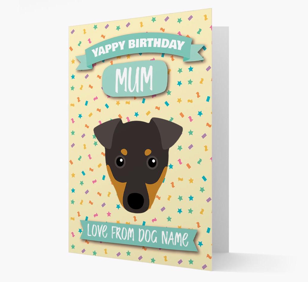 Personalised Card 'Yappy Birthday Mum' with {breedCommonName} Icon