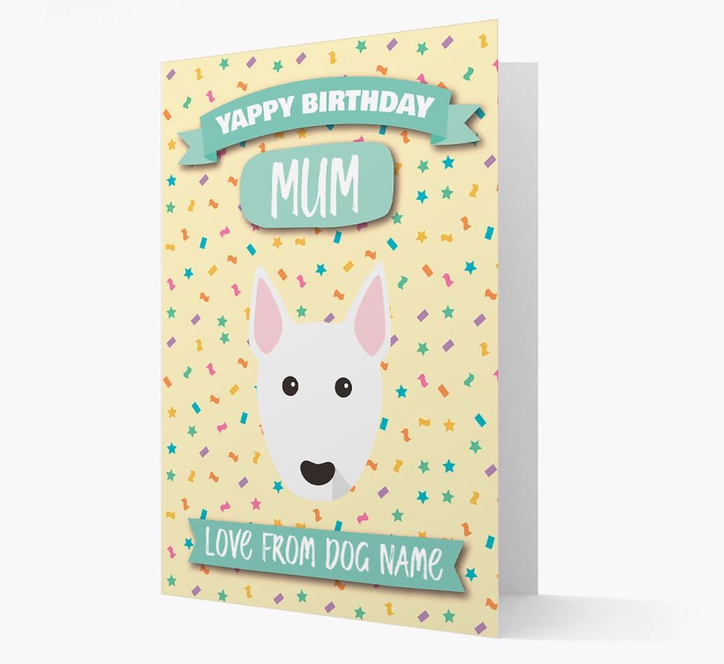 Personalised Card 'Yappy Birthday Mum' with {breedCommonName} Icon