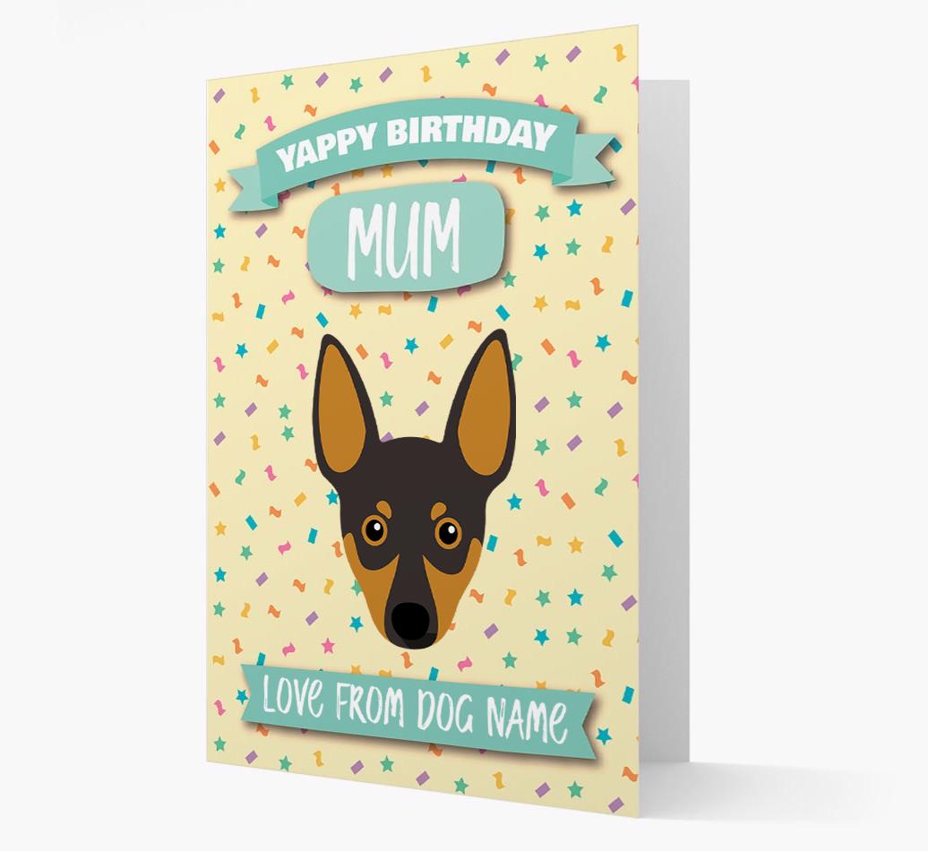 Personalised Card 'Yappy Birthday Mum' with {breedCommonName} Icon