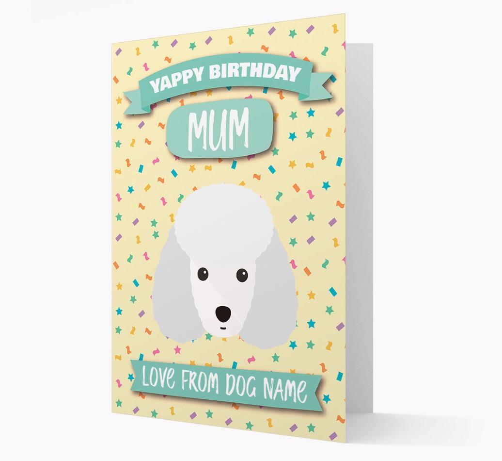 Personalised Card 'Yappy Birthday Mum' with {breedCommonName} Icon