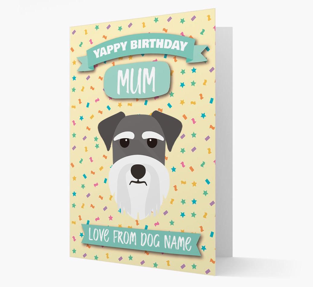 Personalised Card 'Yappy Birthday Mum' with {breedCommonName} Icon