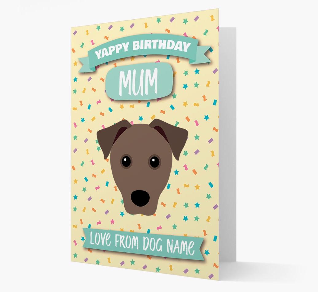 Personalised Card 'Yappy Birthday Mum' with {breedCommonName} Icon