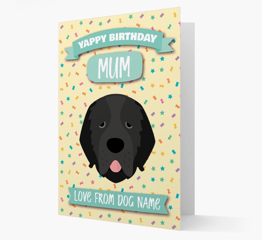 Personalised Card 'Yappy Birthday Mum' with {breedCommonName} Icon