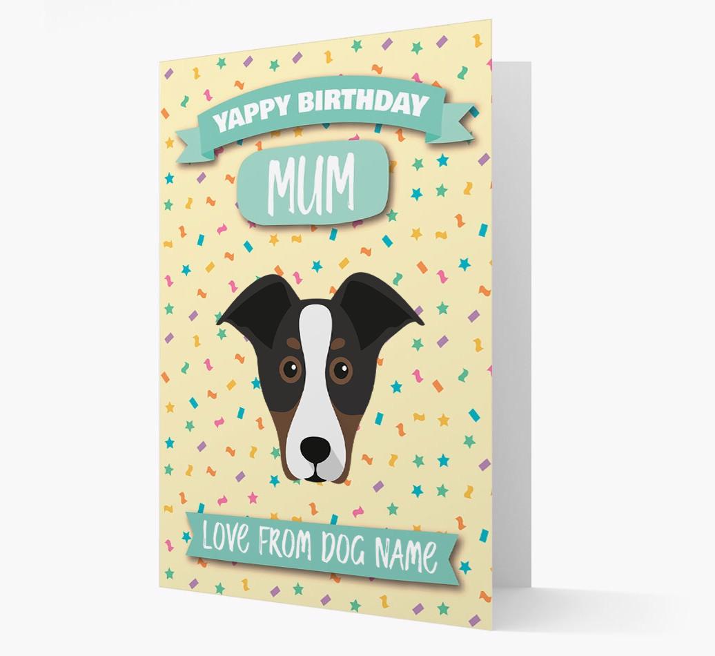 Personalised Card 'Yappy Birthday Mum' with {breedCommonName} Icon
