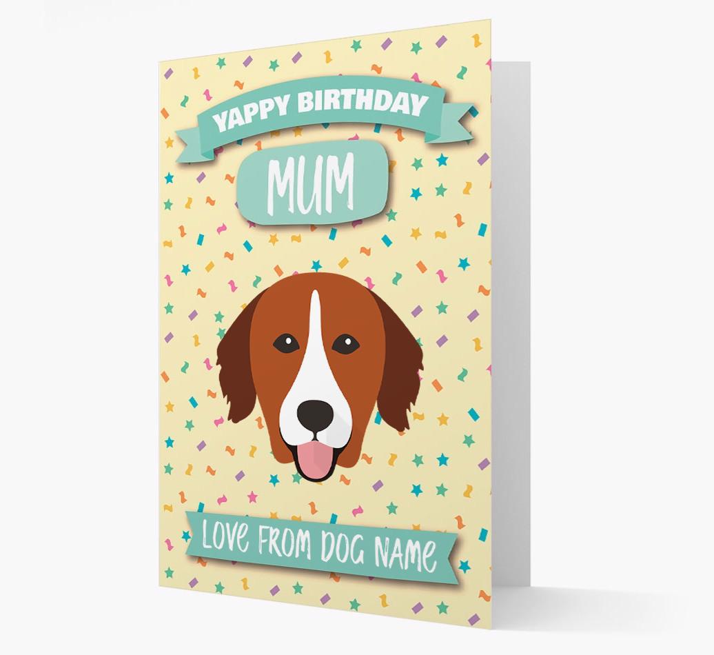 Personalised Card 'Yappy Birthday Mum' with {breedCommonName} Icon