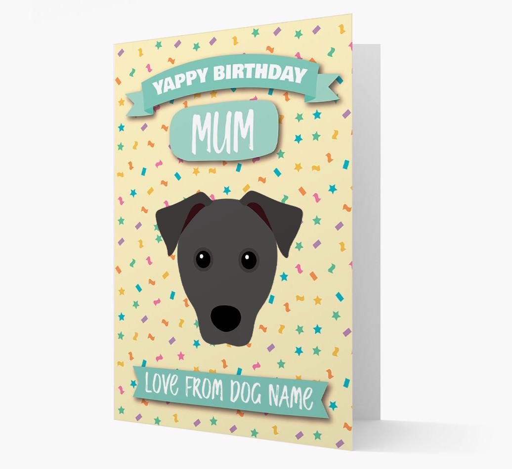Personalised Card 'Yappy Birthday Mum' with {breedCommonName} Icon