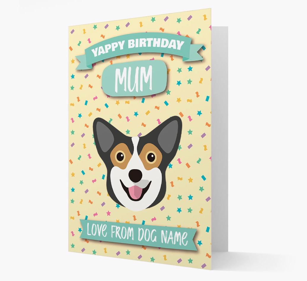 Personalised Card 'Yappy Birthday Mum' with {breedCommonName} Icon