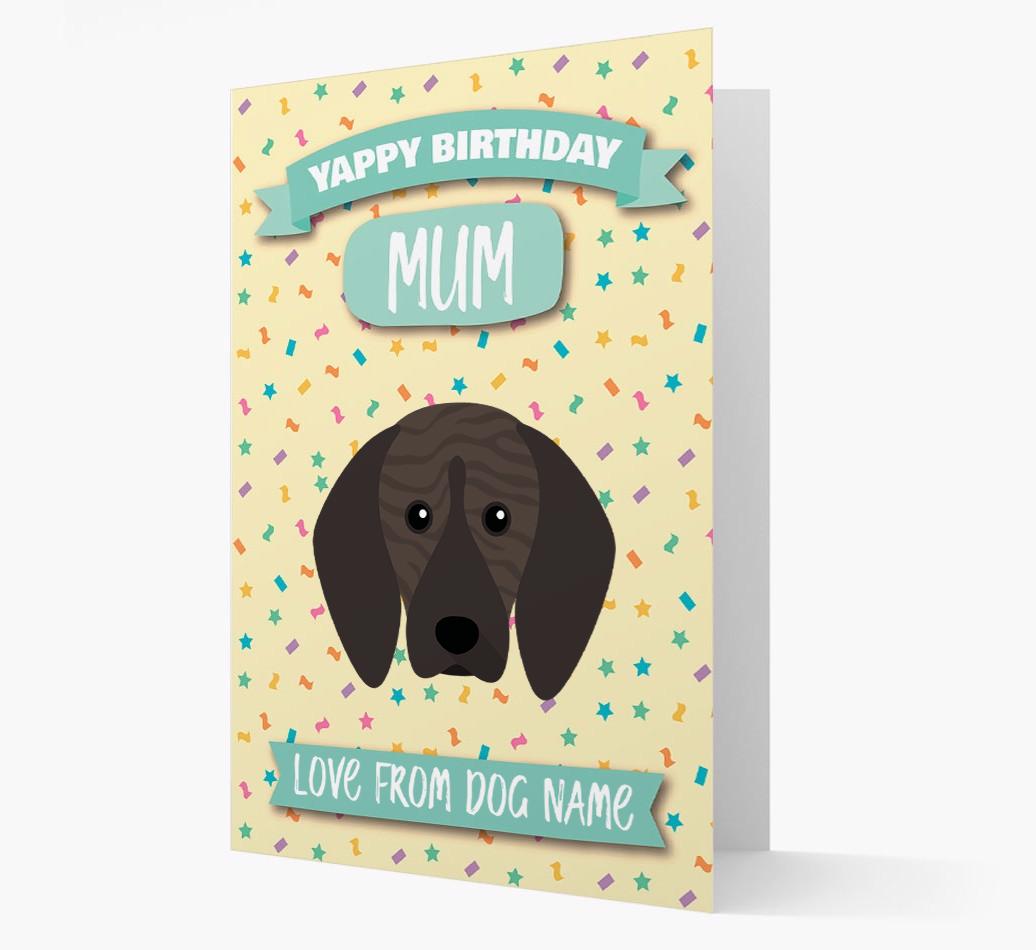 Personalised Card 'Yappy Birthday Mum' with {breedCommonName} Icon