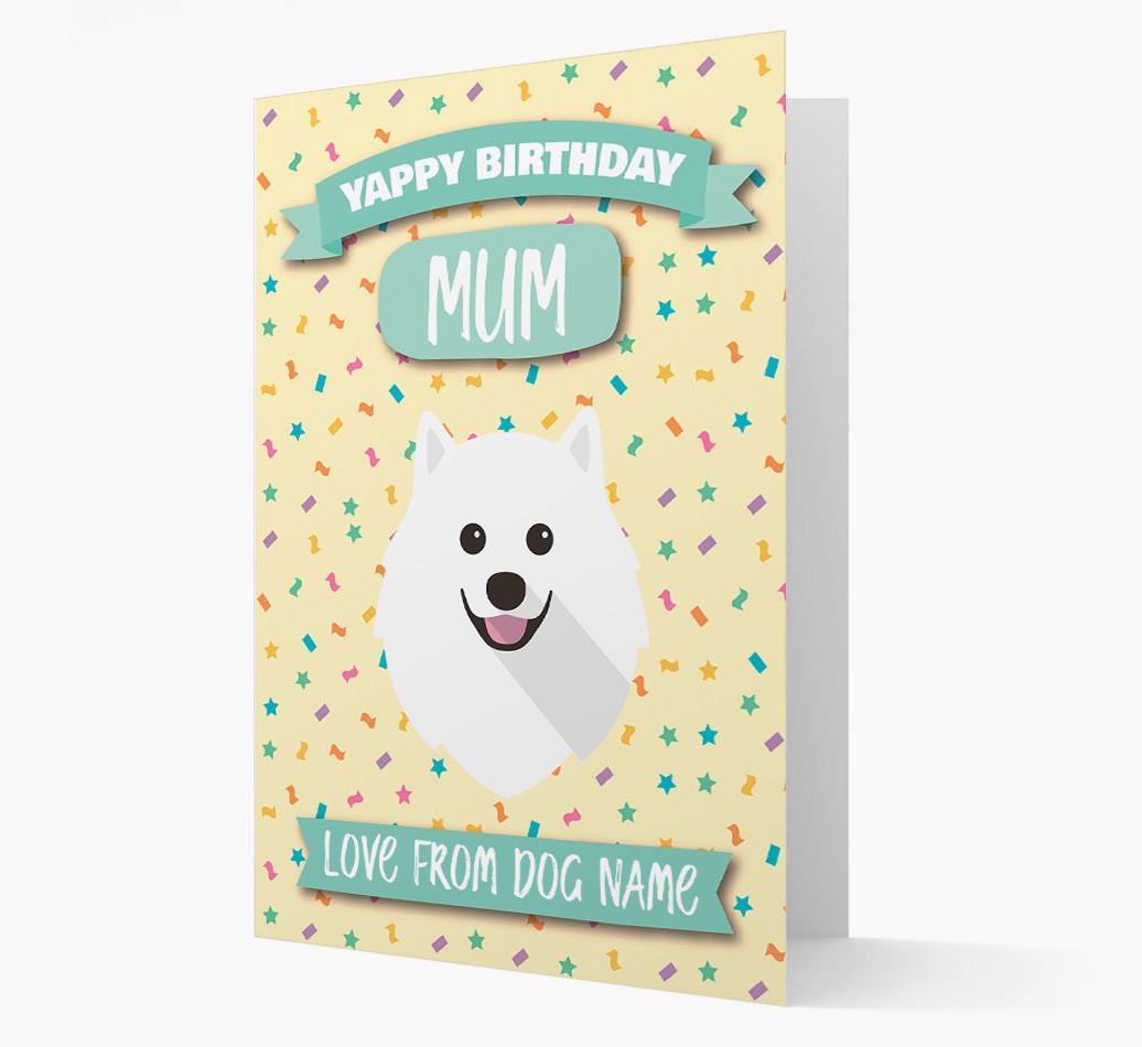 Personalised Card 'Yappy Birthday Mum' with {breedCommonName} Icon