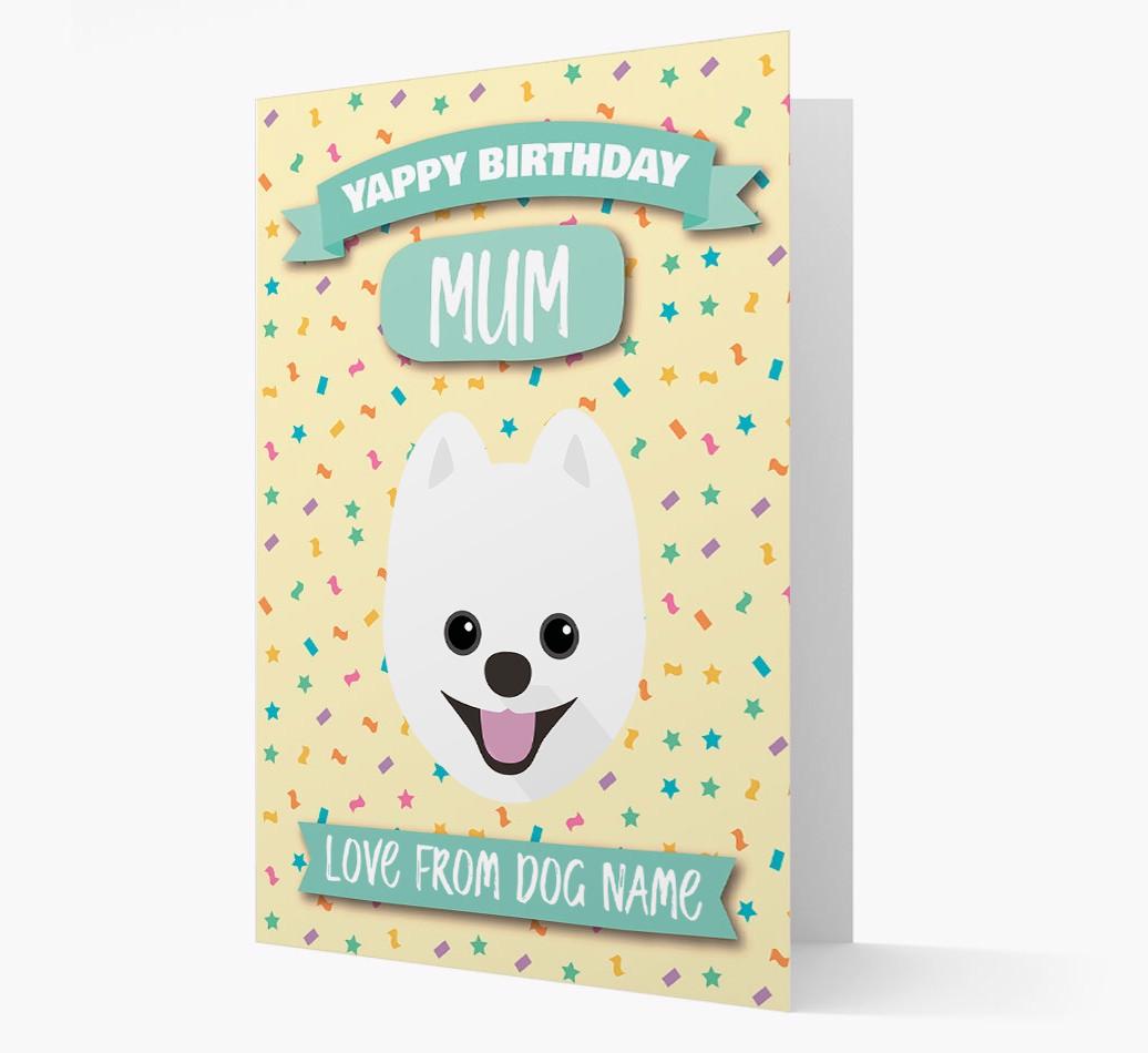 Personalised Card 'Yappy Birthday Mum' with {breedCommonName} Icon