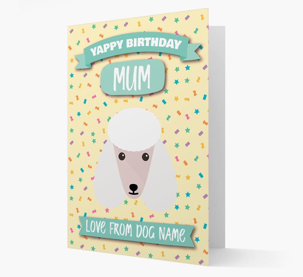 Personalised Card 'Yappy Birthday Mum' with {breedCommonName} Icon
