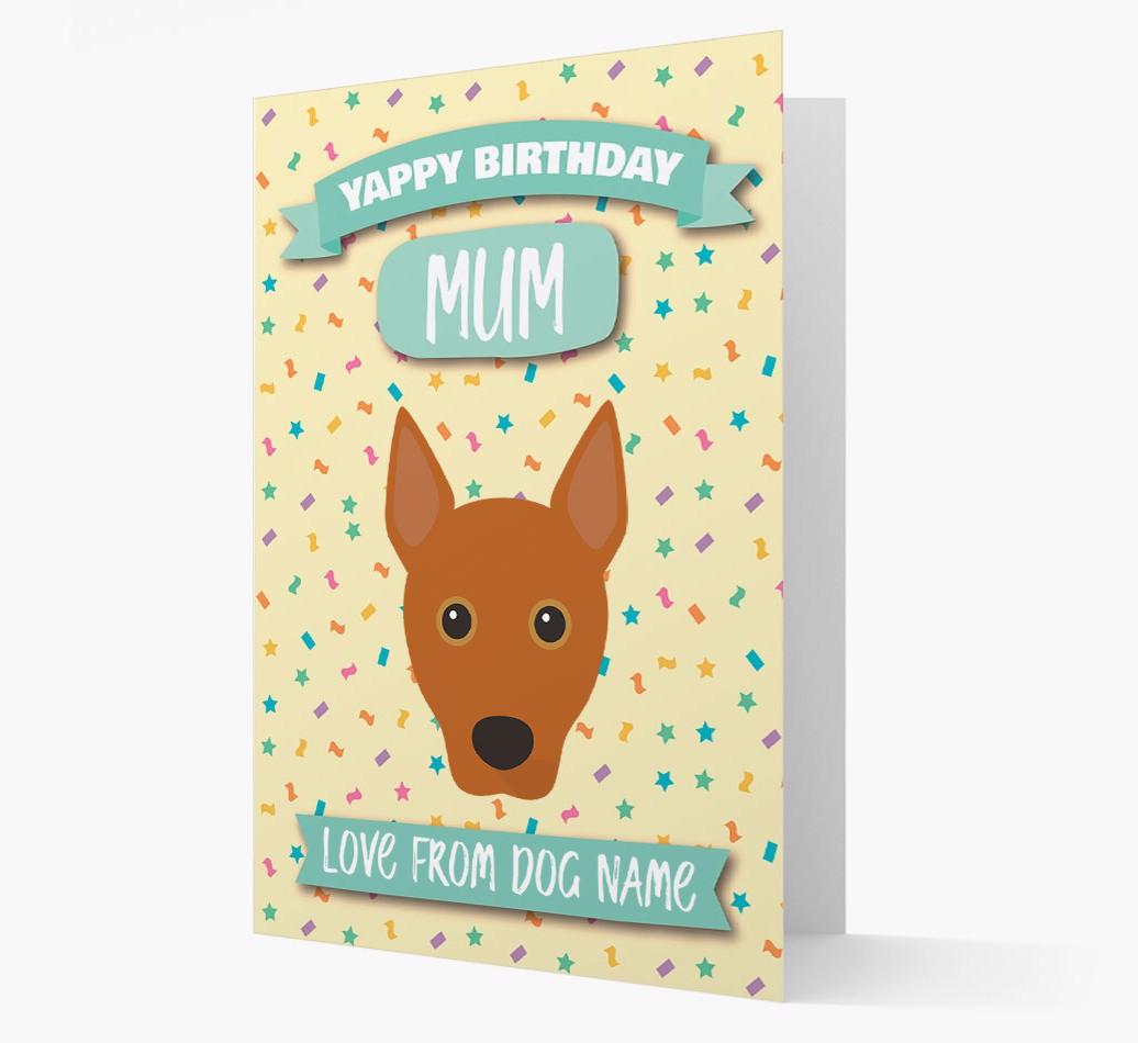 Personalised Card 'Yappy Birthday Mum' with {breedCommonName} Icon