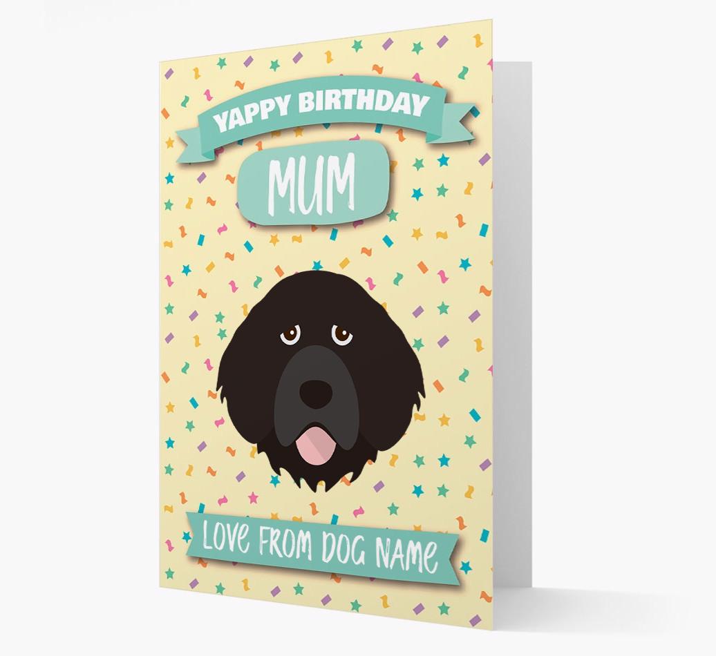 Personalised Card 'Yappy Birthday Mum' with {breedCommonName} Icon