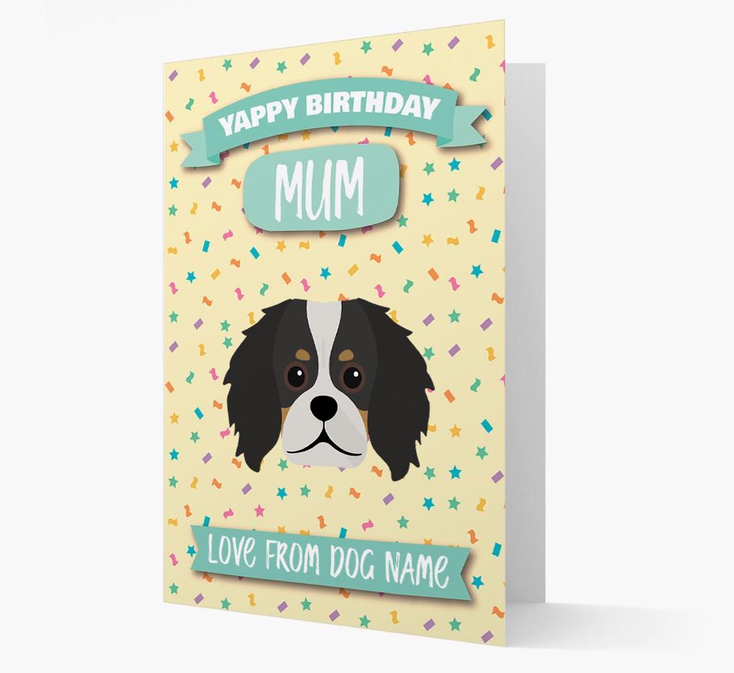 Personalised Card 'Yappy Birthday Mum' with {breedCommonName} Icon
