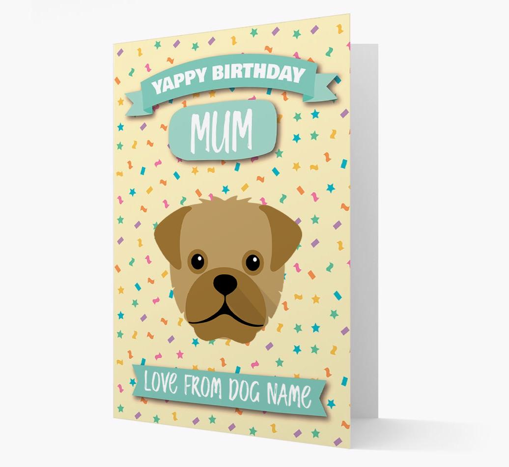 Personalised Card 'Yappy Birthday Mum' with {breedCommonName} Icon