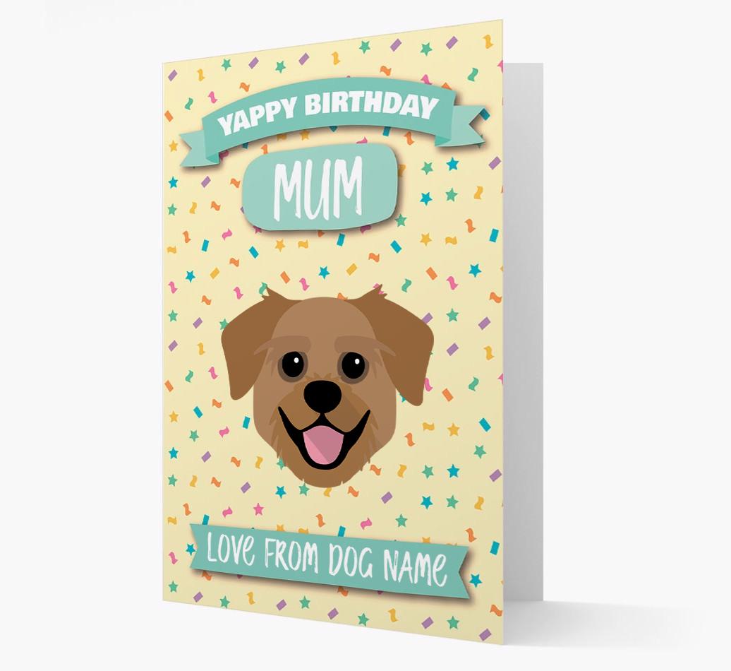 Personalised Card 'Yappy Birthday Mum' with {breedCommonName} Icon
