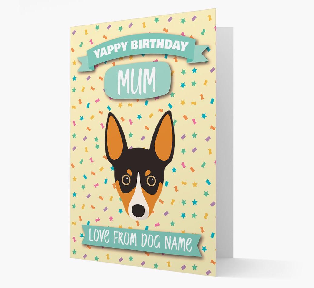Personalised Card 'Yappy Birthday Mum' with {breedCommonName} Icon