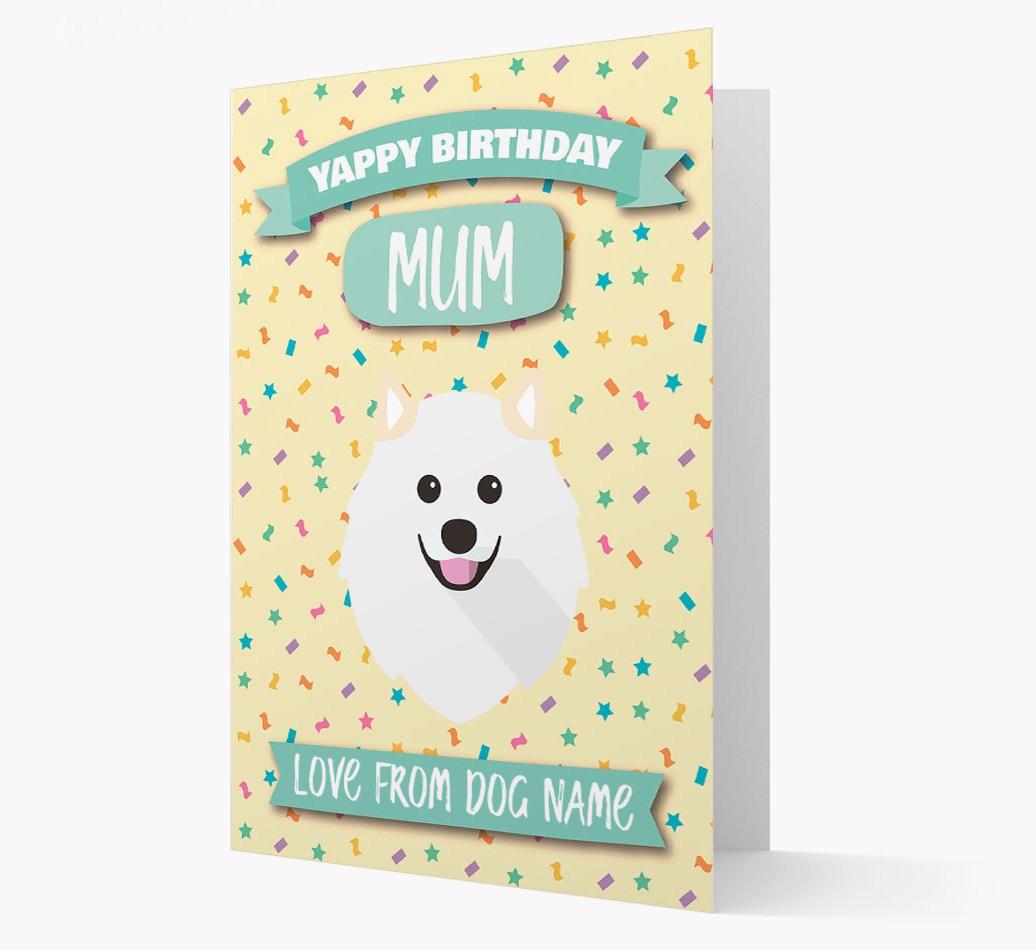 Personalised Card 'Yappy Birthday Mum' with {breedCommonName} Icon