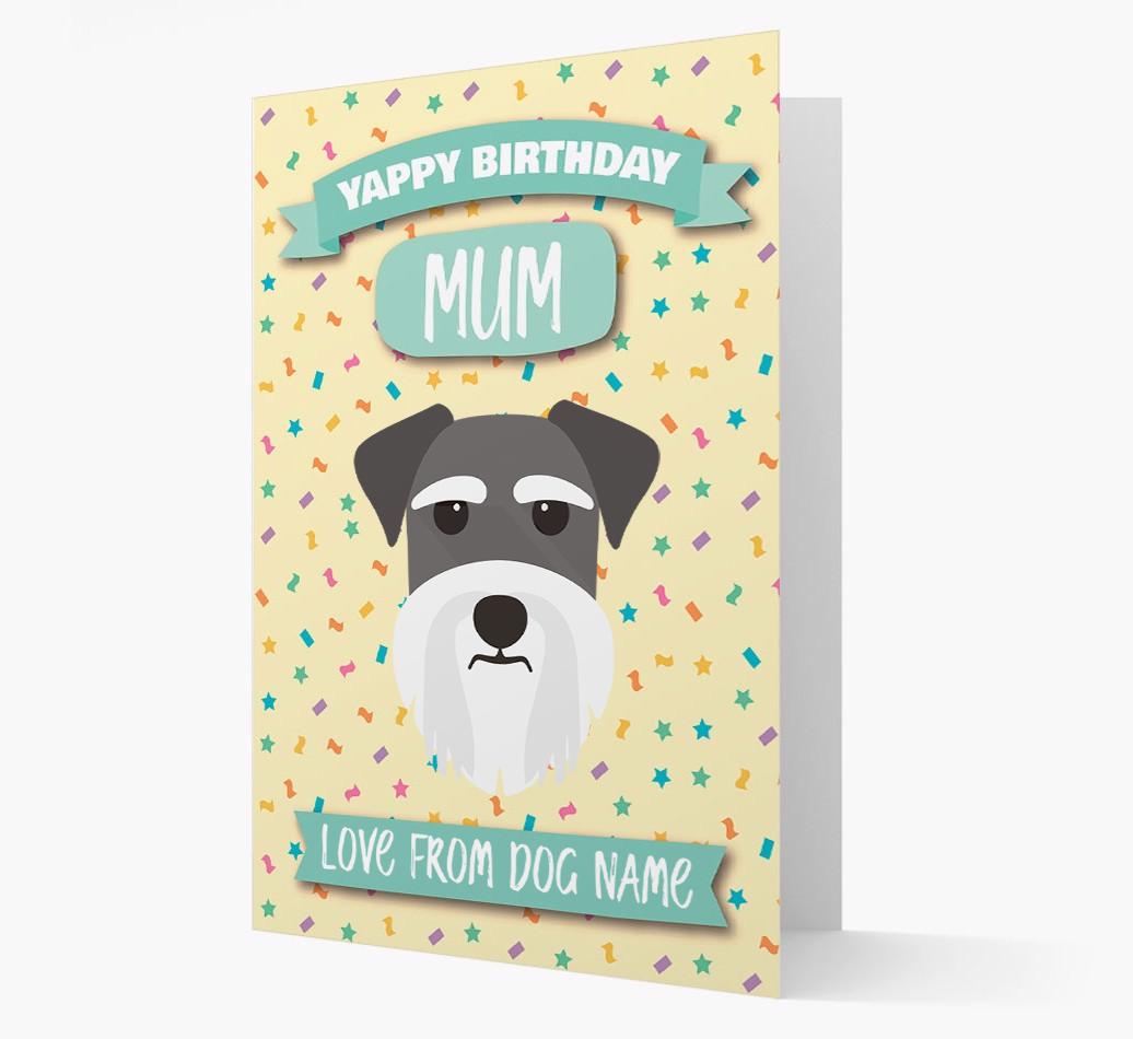 Personalised Card 'Yappy Birthday Mum' with {breedCommonName} Icon
