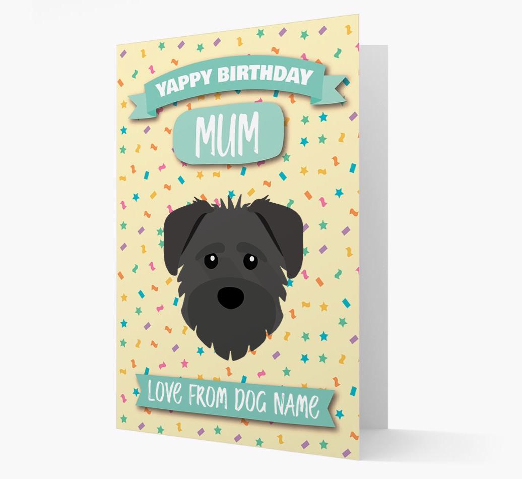 Personalised Card 'Yappy Birthday Mum' with {breedCommonName} Icon