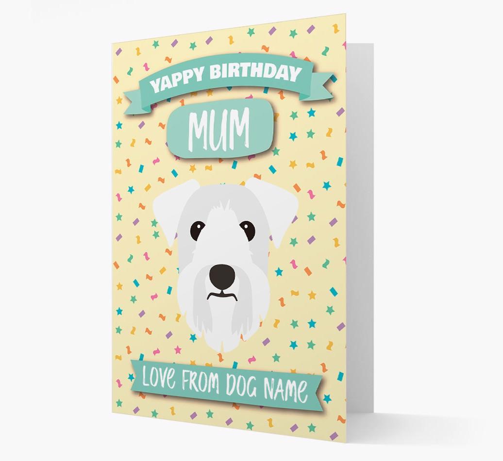Personalised Card 'Yappy Birthday Mum' with {breedCommonName} Icon