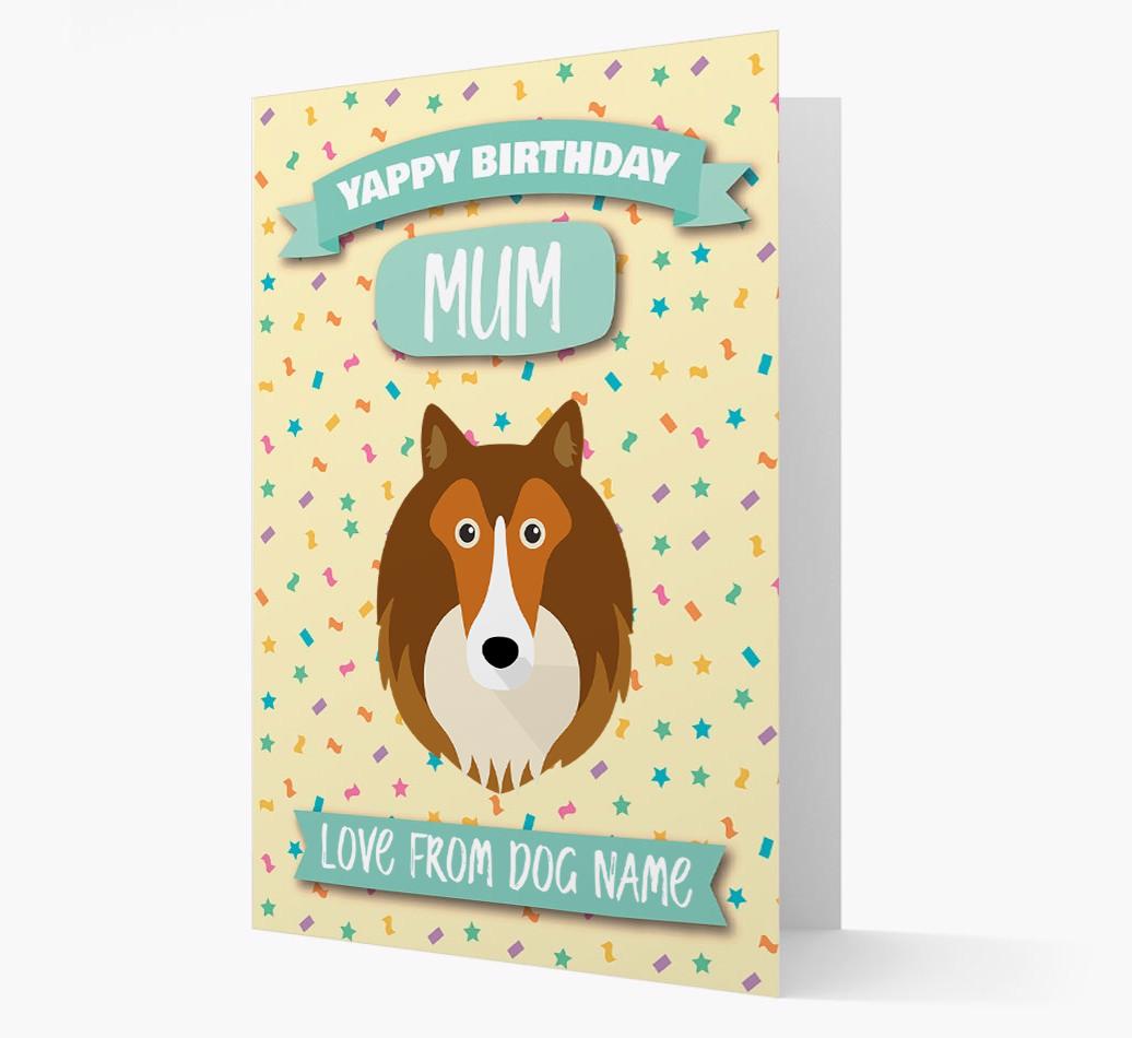 Personalised Card 'Yappy Birthday Mum' with {breedCommonName} Icon