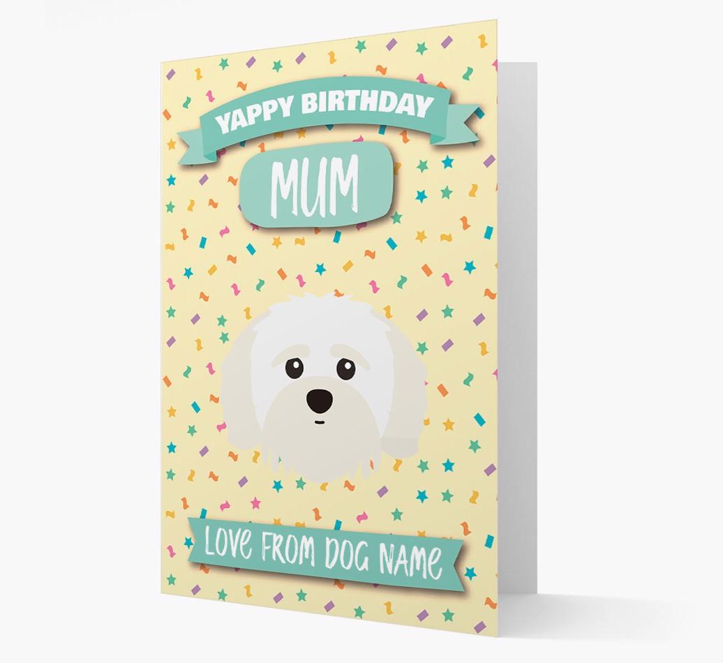 Personalised Card 'Yappy Birthday Mum' with {breedCommonName} Icon