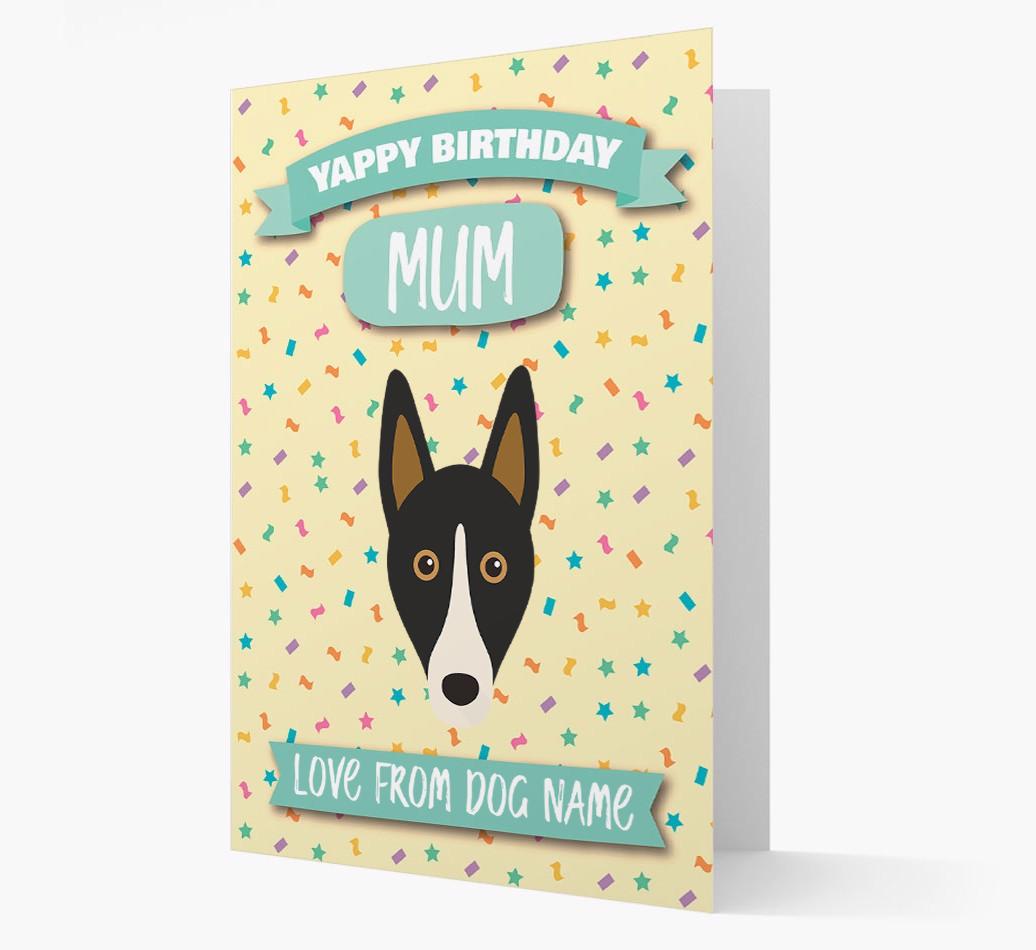 Personalised Card 'Yappy Birthday Mum' with {breedCommonName} Icon