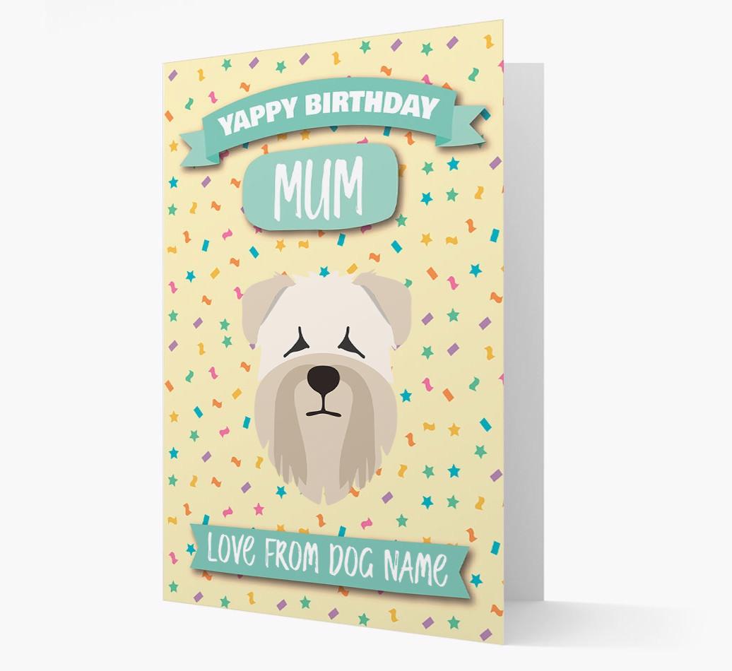 Personalised Card 'Yappy Birthday Mum' with {breedCommonName} Icon