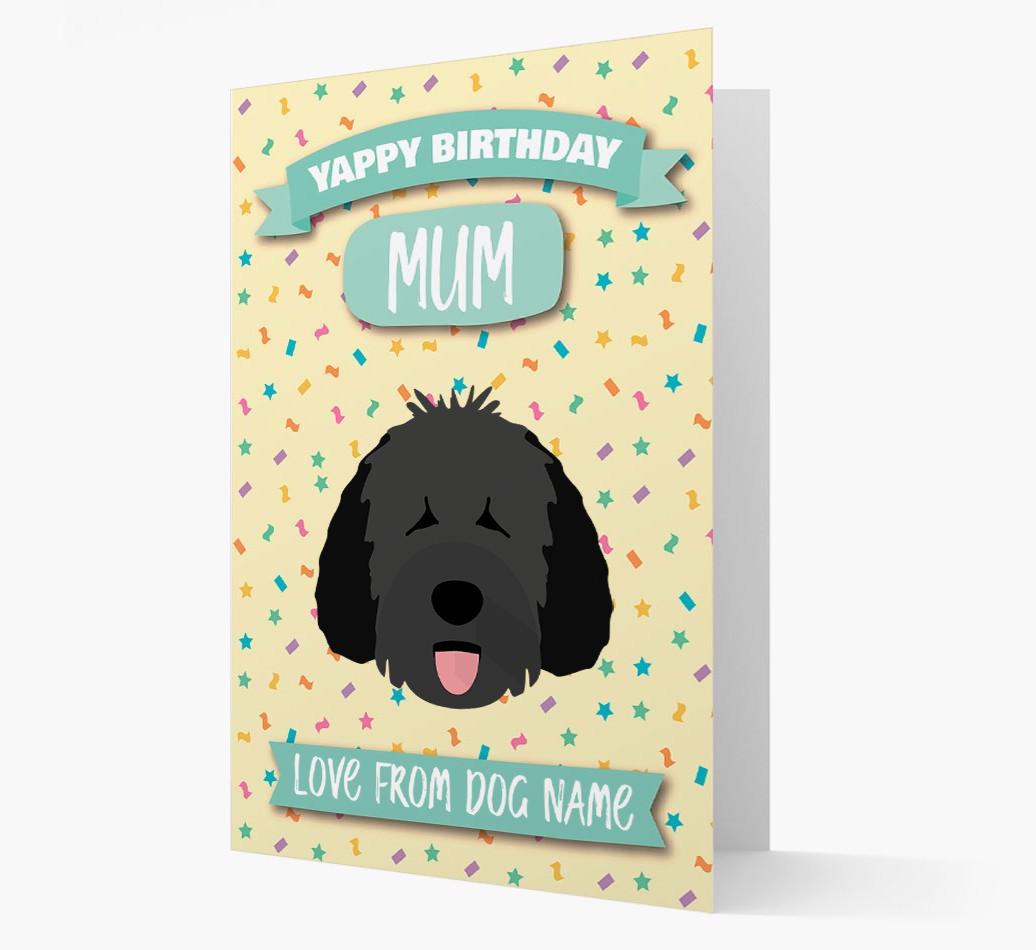 Personalised Card 'Yappy Birthday Mum' with {breedCommonName} Icon
