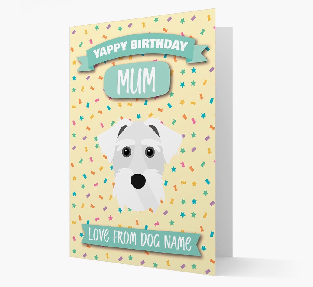 Personalised Card 'Yappy Birthday Mum' with {breedCommonName} Icon