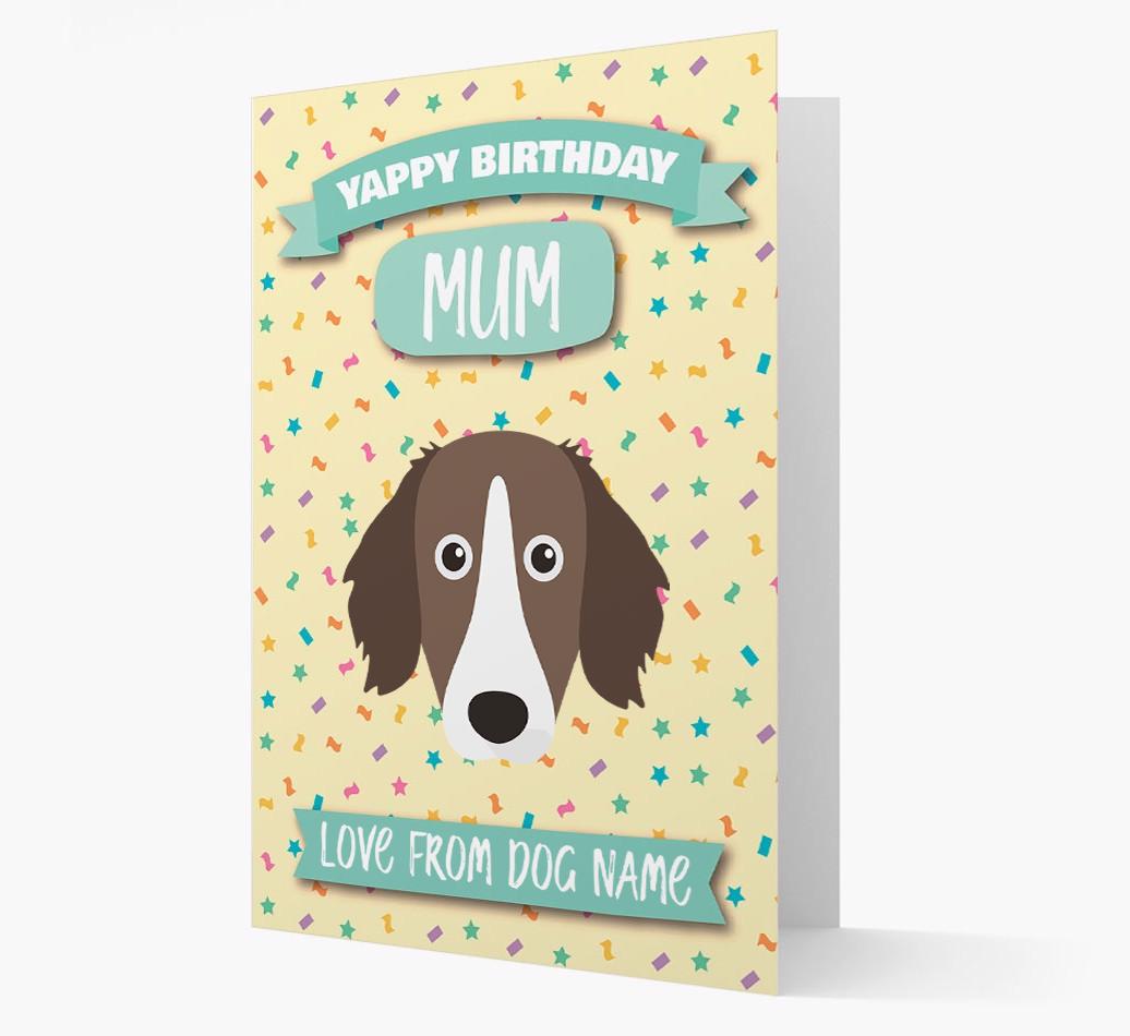 Personalised Card 'Yappy Birthday Mum' with {breedCommonName} Icon