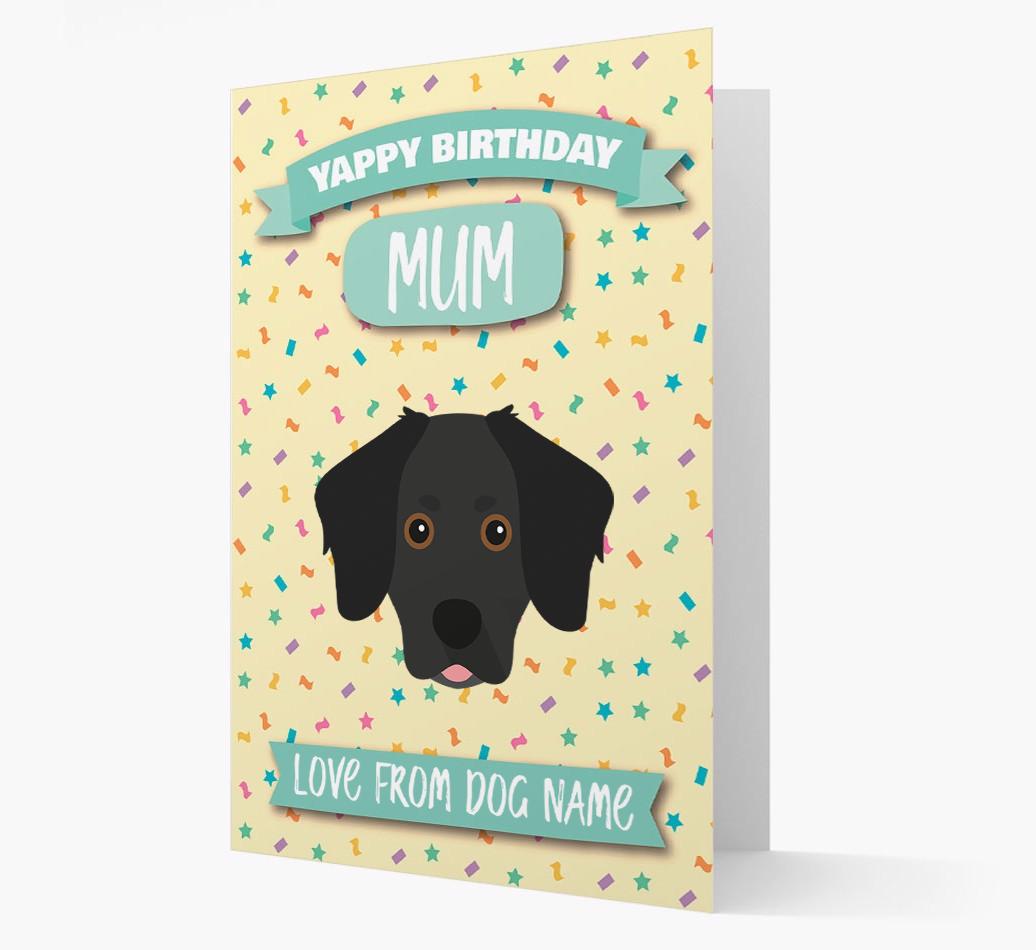 Personalised Card 'Yappy Birthday Mum' with {breedCommonName} Icon