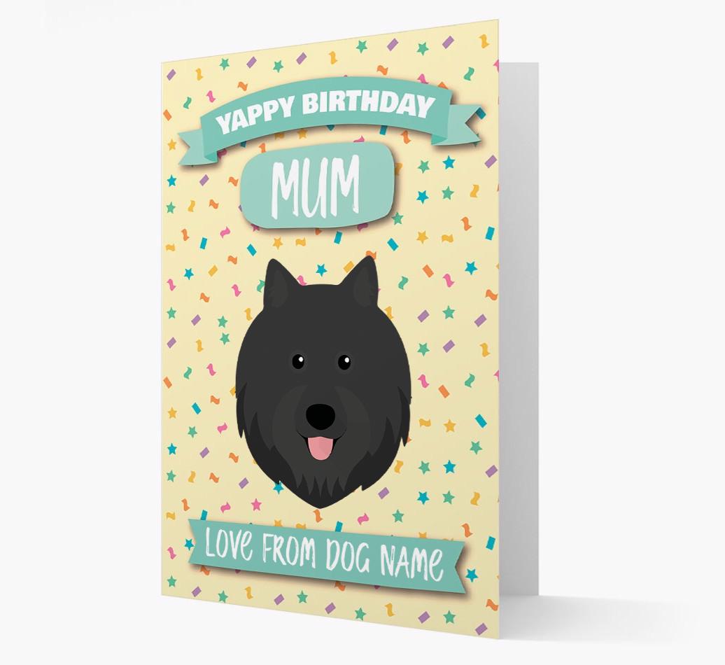 Personalised Card 'Yappy Birthday Mum' with {breedCommonName} Icon