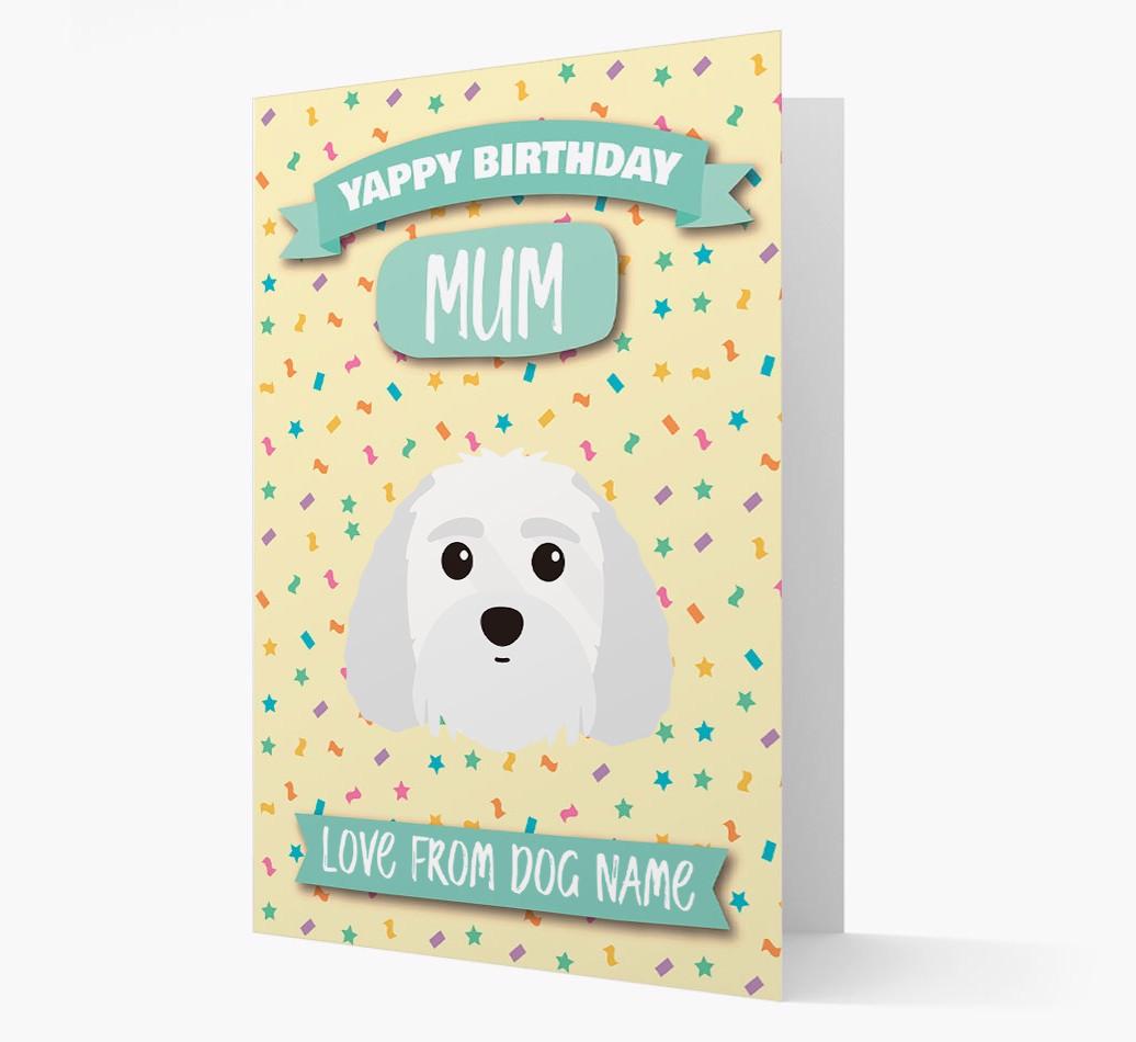Personalised Card 'Yappy Birthday Mum' with {breedCommonName} Icon