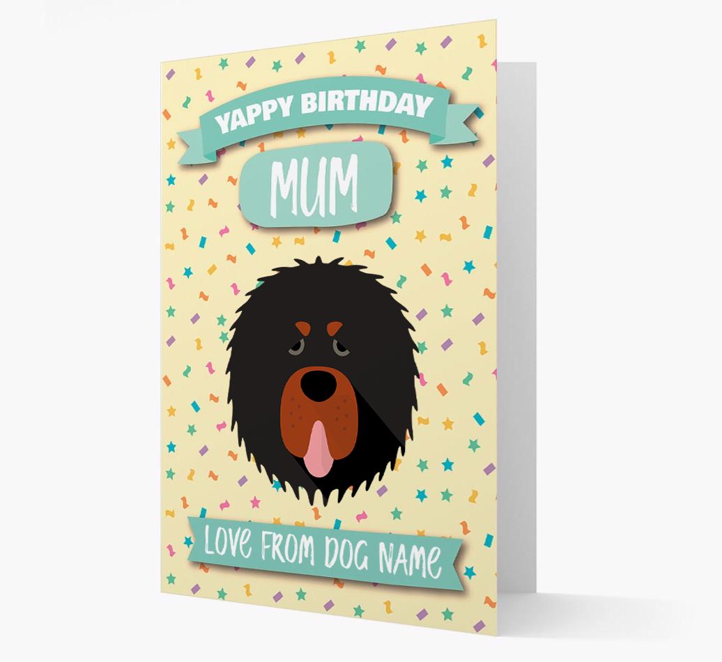 Personalised Card 'Yappy Birthday Mum' with {breedCommonName} Icon