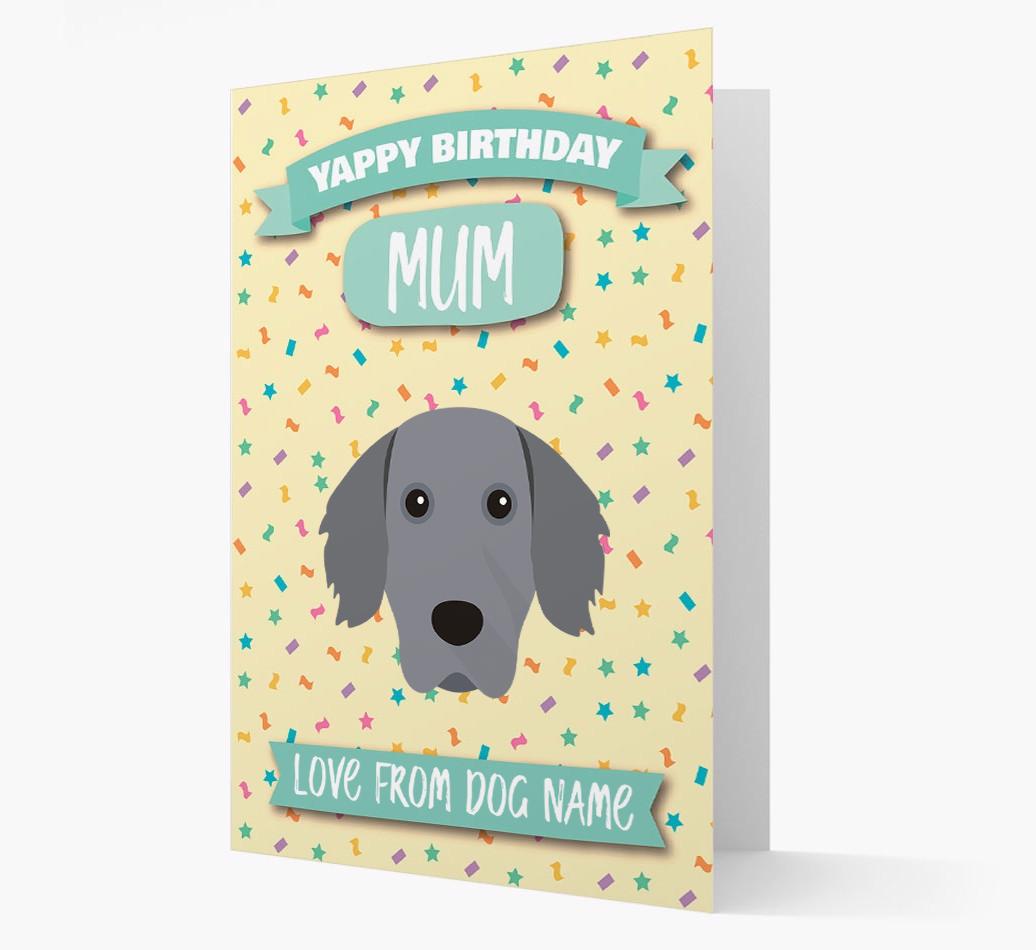 Personalised Card 'Yappy Birthday Mum' with {breedCommonName} Icon