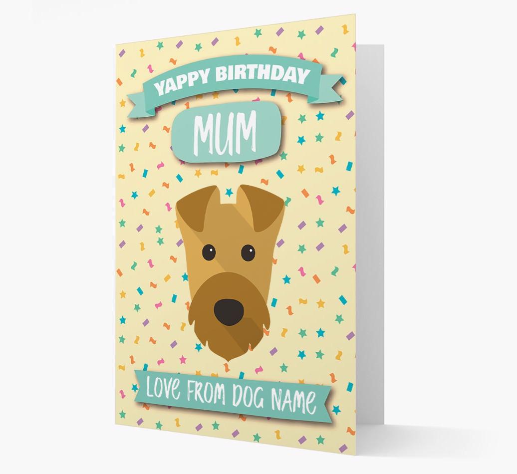 Personalised Card 'Yappy Birthday Mum' with {breedCommonName} Icon
