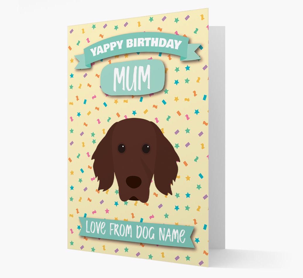 Personalised Card 'Yappy Birthday Mum' with {breedCommonName} Icon