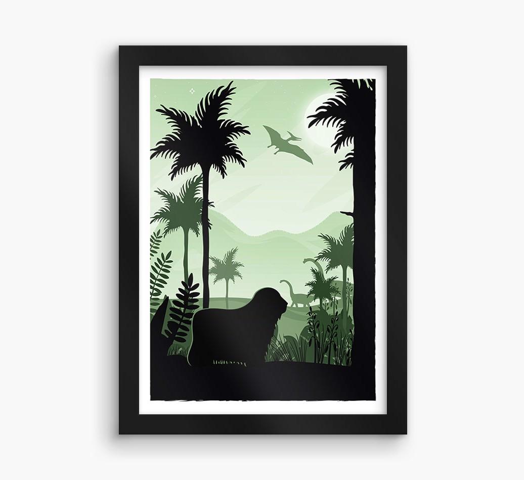 Dinosaur Adventure: Personalized {breedFullName} Framed Print
