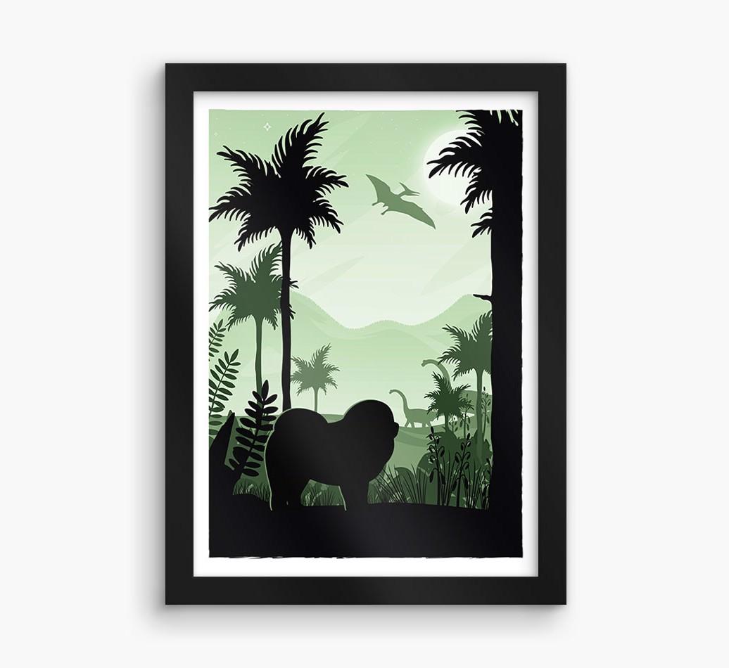 Dinosaur Adventure: Personalized {breedFullName} Framed Print