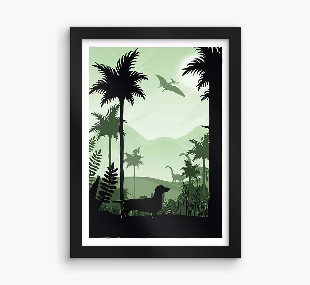 Dinosaur Adventure: Personalized {breedFullName} Framed Print