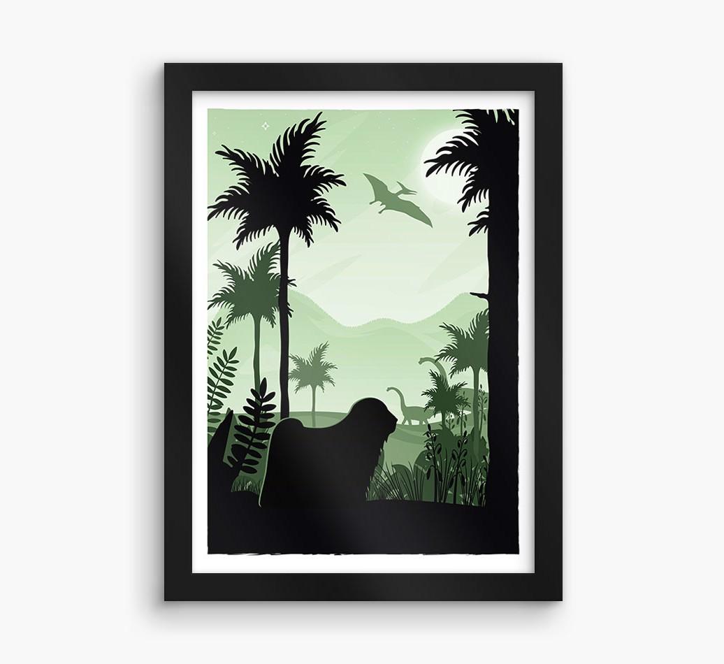 Dinosaur Adventure: Personalized {breedFullName} Framed Print
